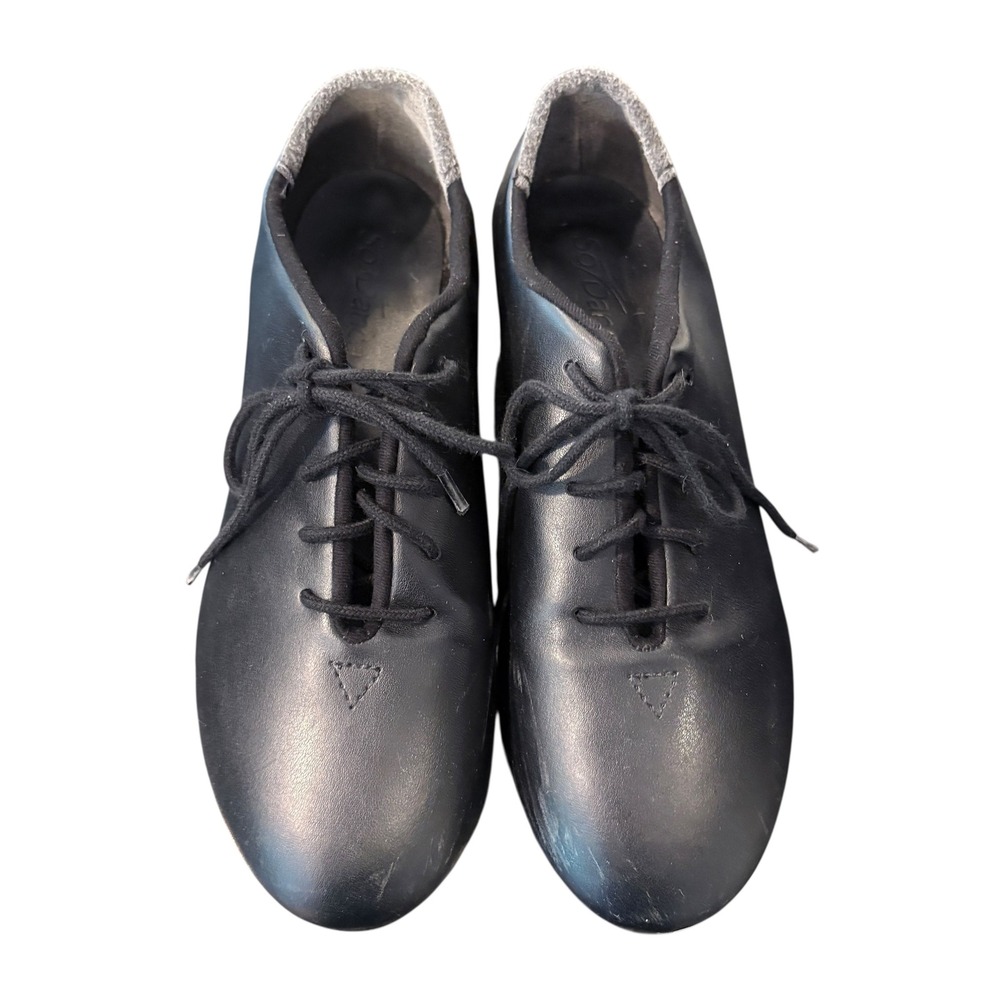 So Danca Tap Shoes Torrin Lace Up Women 5.5 L Black Vegan Leather Oxford Lace Up